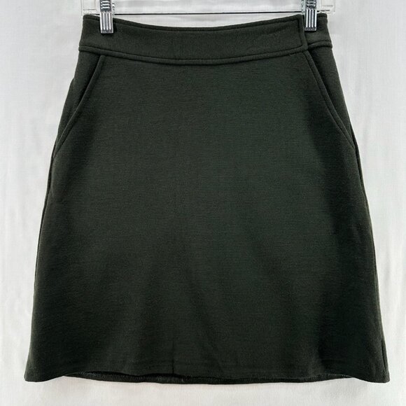 Preview Collection Skirt Size 4 Pure New Wool Pencil Mini Olive Green VTG - Picture 1 of 7